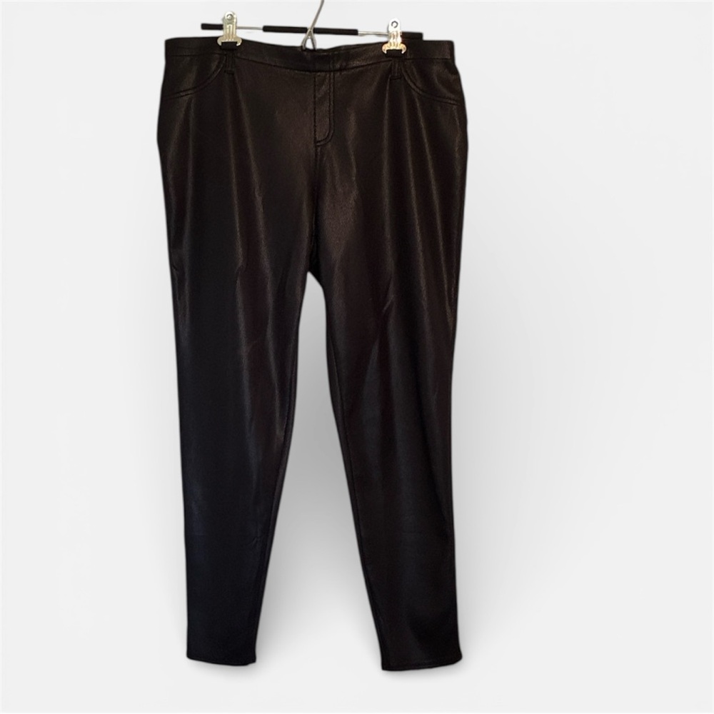 Faux-Snakeskin Black Pants